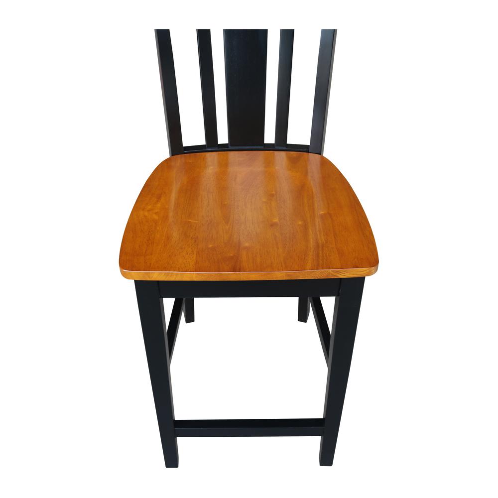San Remo Counter height Stool - 24" Seat Height, Black/Cherry. Picture 8