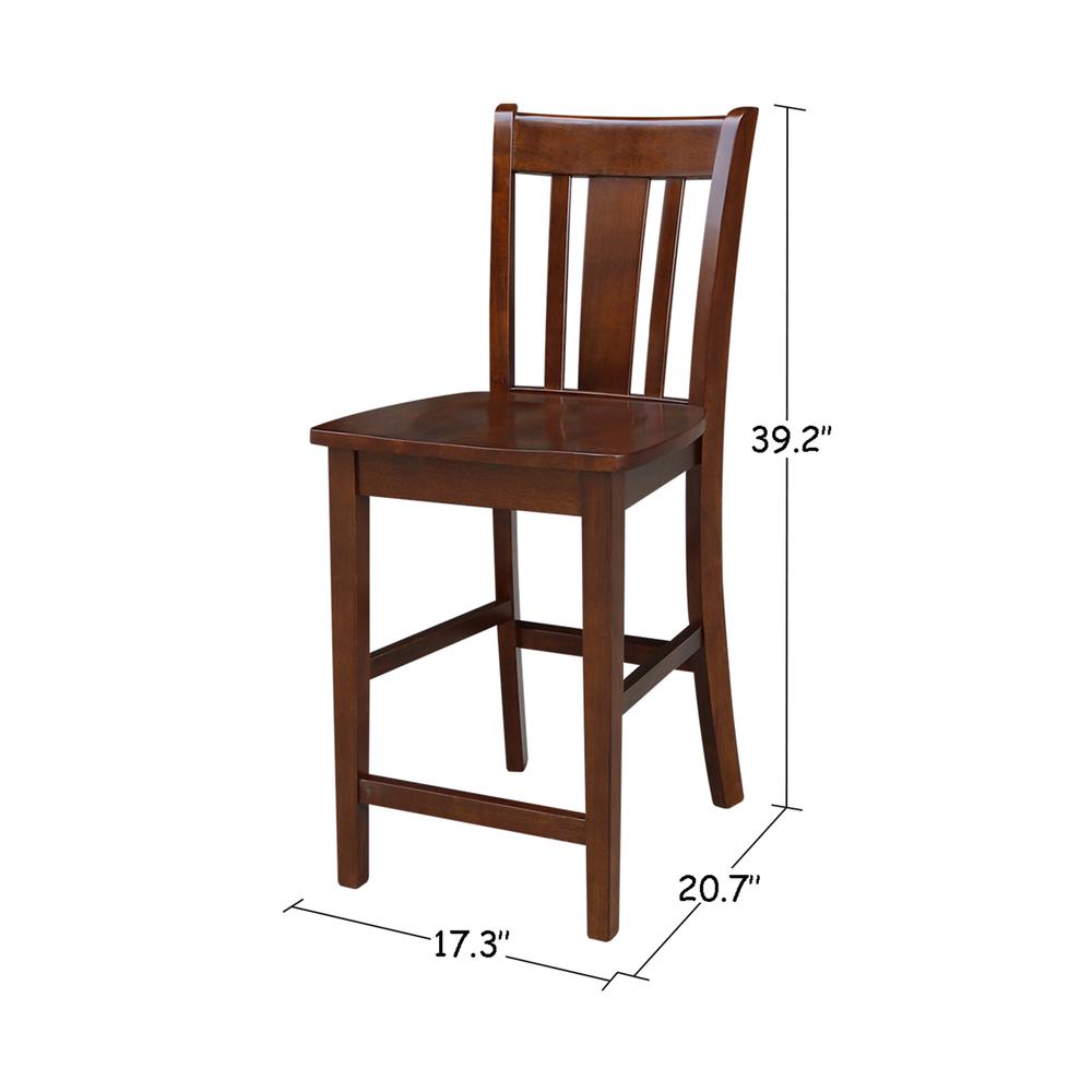 San Remo Counter height Stool - 24" Seat Height, Espresso. Picture 2