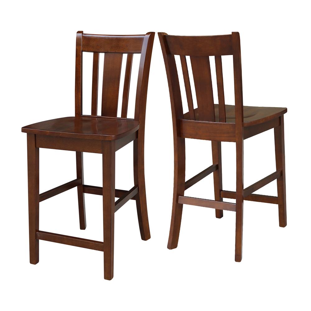 San Remo Counter height Stool - 24" Seat Height, Espresso. Picture 4