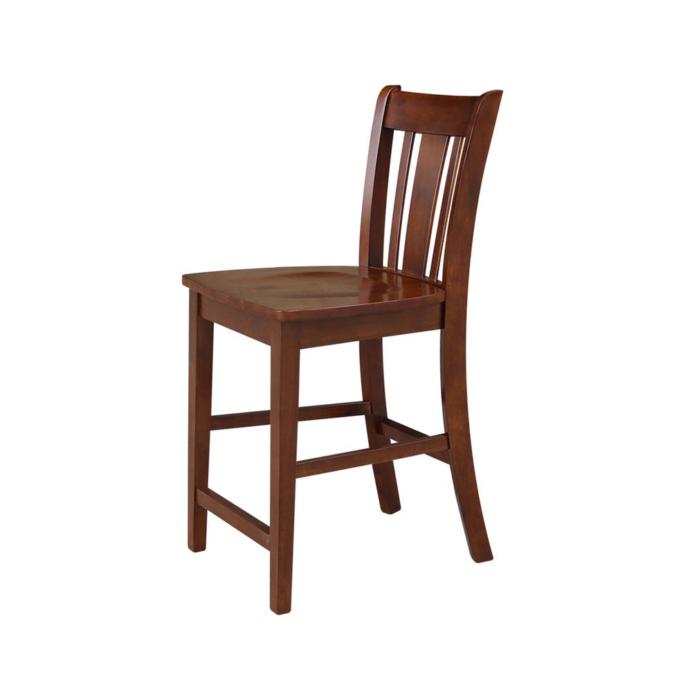 San Remo Counter height Stool - 24" Seat Height, Espresso. Picture 6