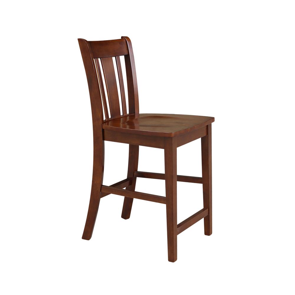 San Remo Counter height Stool - 24" Seat Height, Espresso. Picture 7