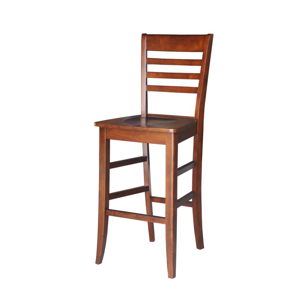 Roma Bar height Stool - 30" Seat Height, Espresso. Picture 1