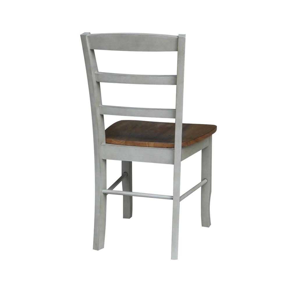 Madrid Ladderback Chairs - Set of 2, Hickory/Stone. Picture 7