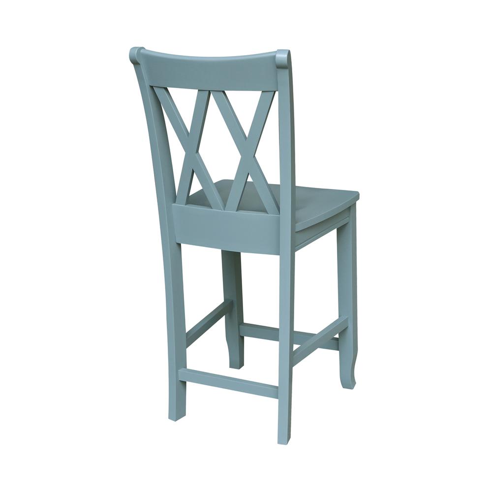 24" Double "X" Back CounterHeight Stool- 55894. Picture 6