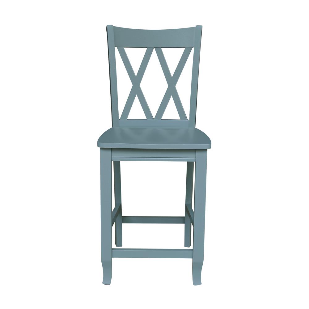 24" Double "X" Back CounterHeight Stool- 55894. Picture 3