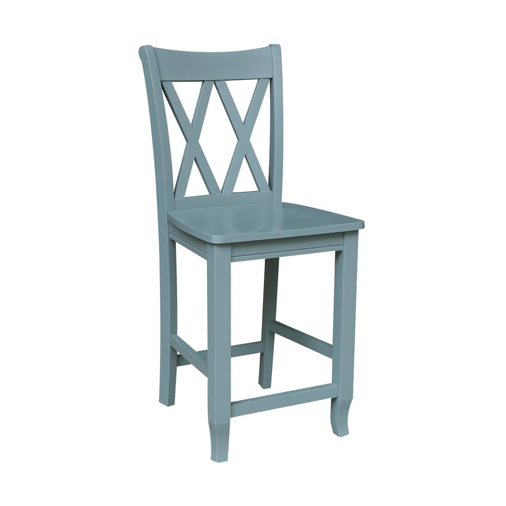 24" Double "X" Back CounterHeight Stool- 55894. Picture 4