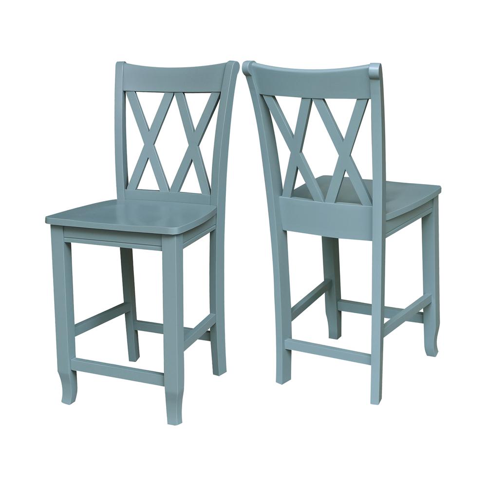 24" Double "X" Back CounterHeight Stool- 55894. Picture 7