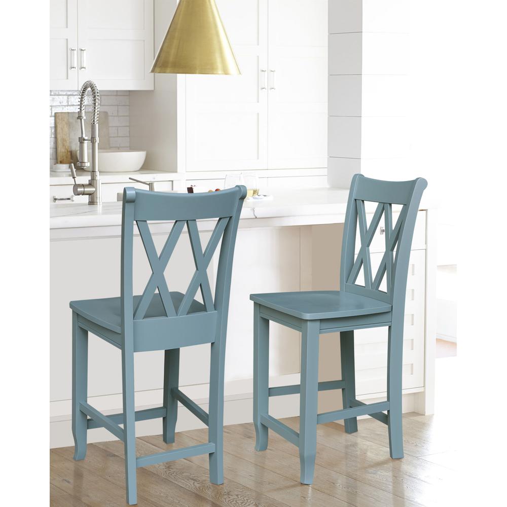 24" Double "X" Back CounterHeight Stool- 55894. Picture 2
