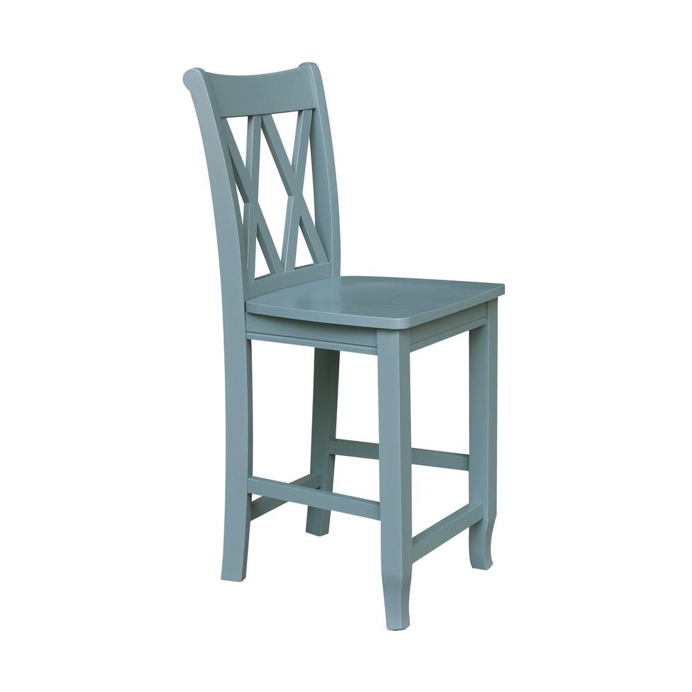 24" Double "X" Back CounterHeight Stool- 55894. Picture 5
