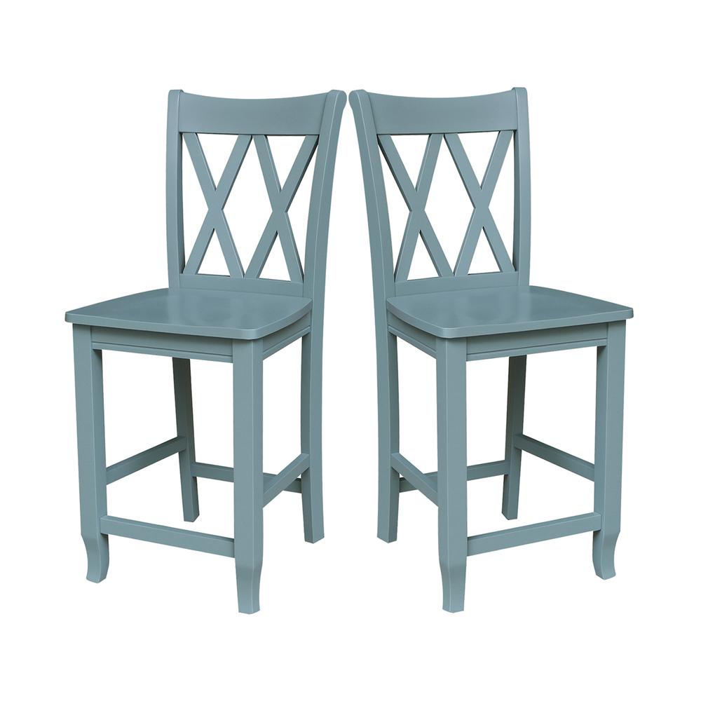 24" Double "X" Back CounterHeight Stool- 55894. Picture 8