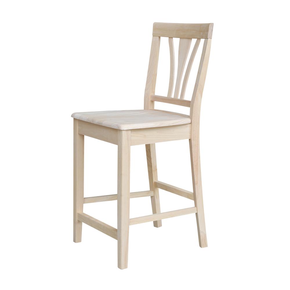 Fanback Stool - 24"Seat Height, Unfinished. Picture 4