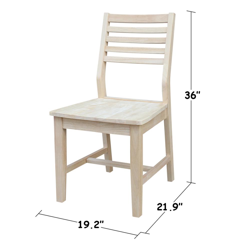 Set of Two Aspen Slat Chairs, Unfinished. Picture 5