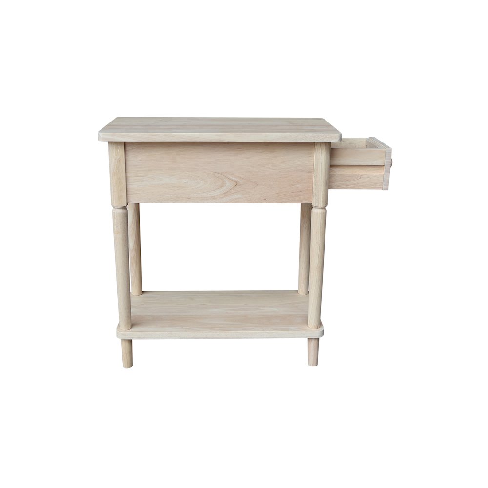 Solid Wood Narrow Side Table, Unfinished. Picture 6