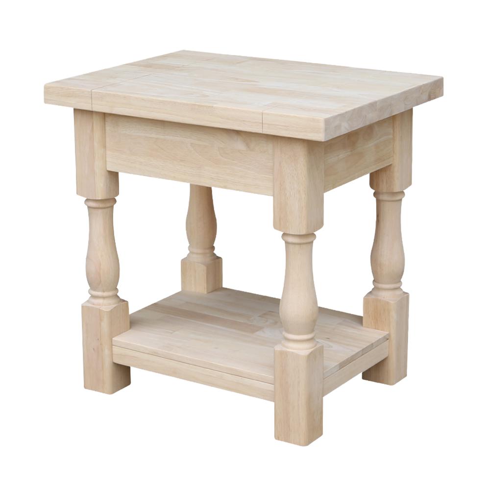 Tuscan End Table, Unfinished. Picture 1