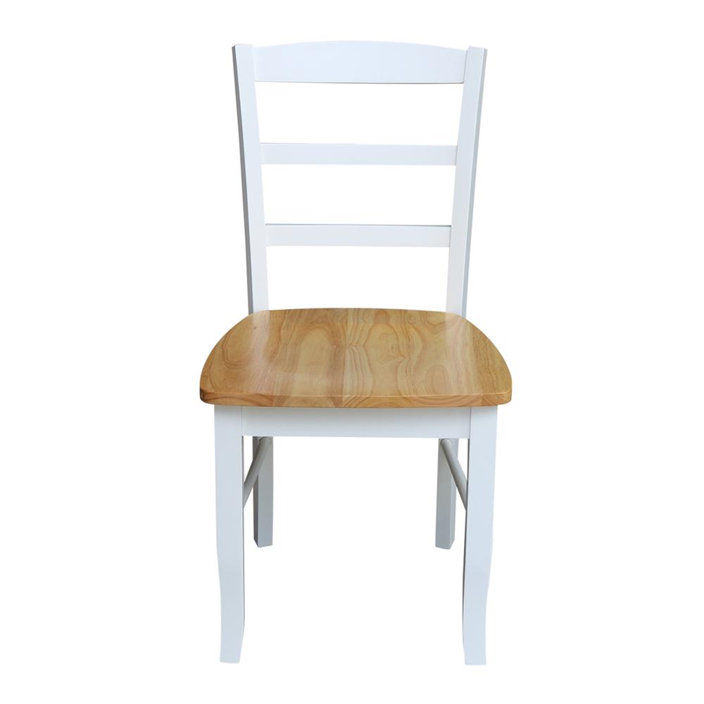 Set of Two Madrid Ladderback Chairs, White / Natural. Picture 5