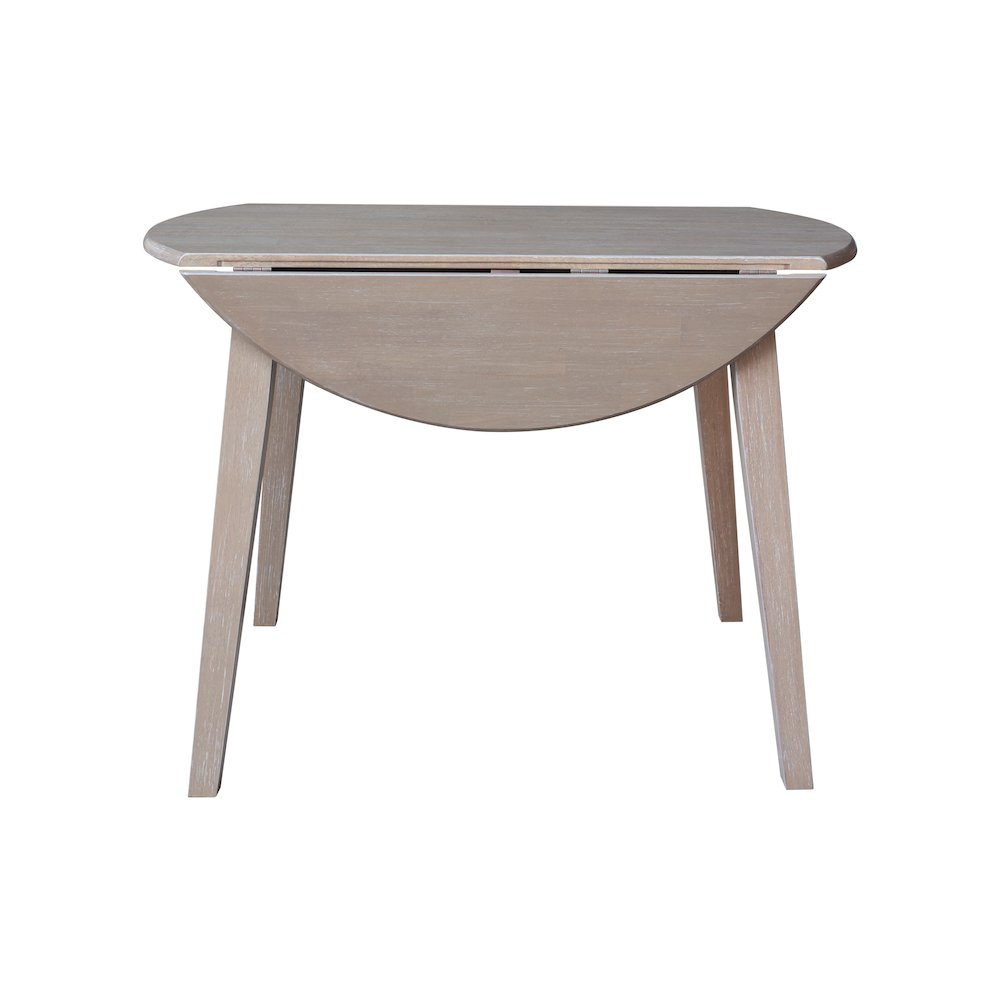 Solid Wood 42" Round Dual Drop Leaf Dining Table. Picture 6