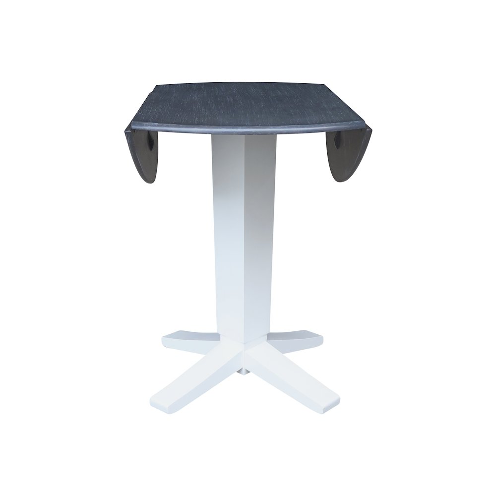 42" Solid Wood Round Dual Drop Leaf Dining Pedestal Table - 36.3"High. Picture 7