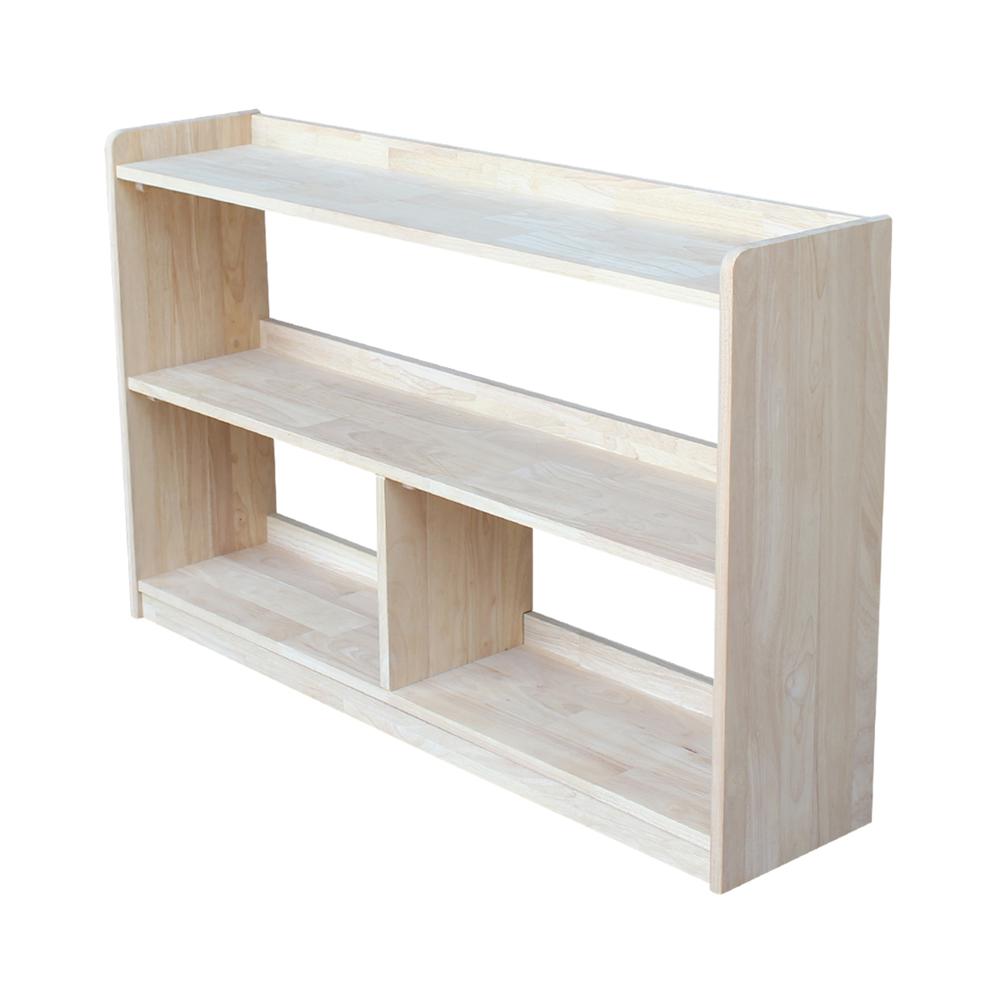 Abby Divided Bookcase - 30"H, Unfinished. Picture 6