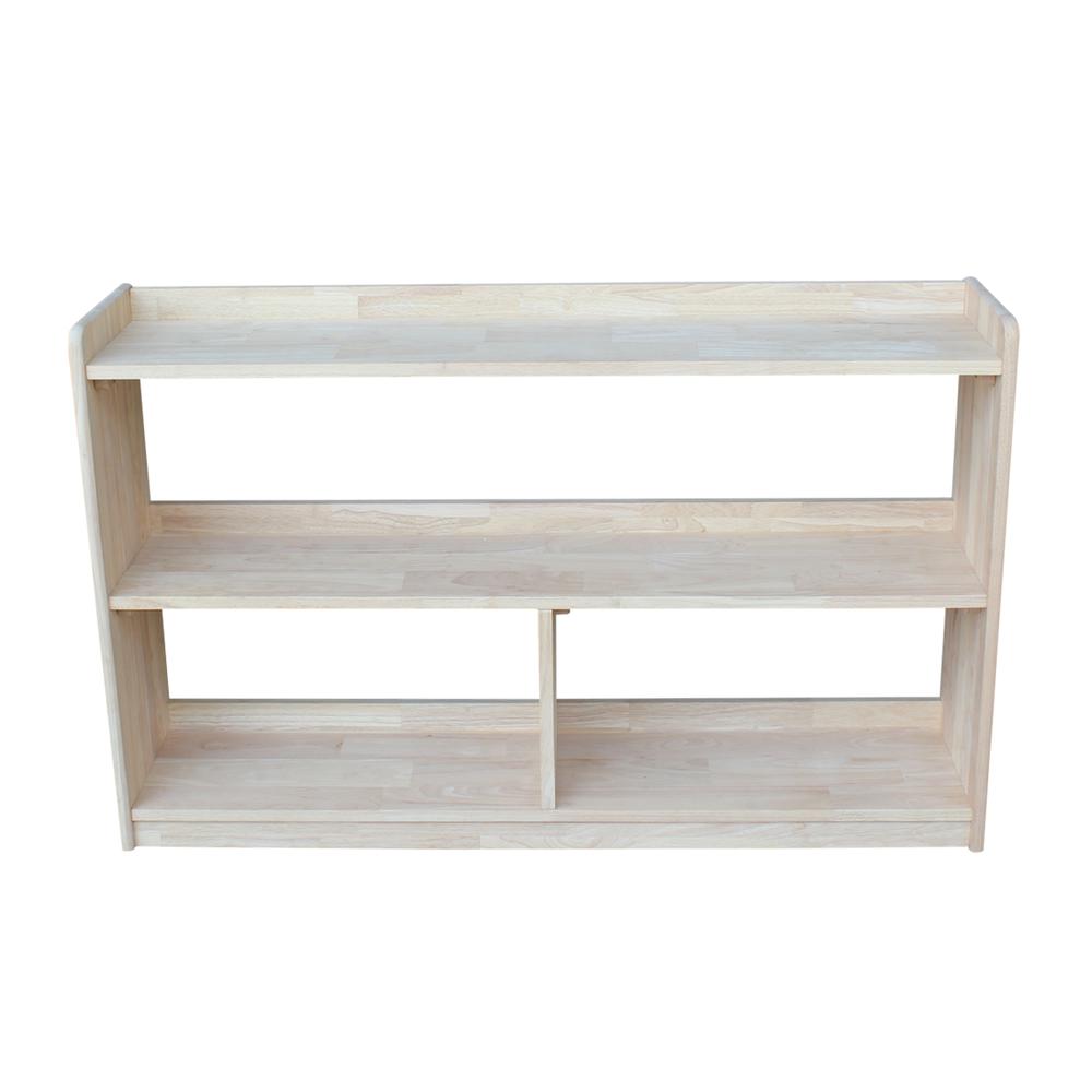 Abby Divided Bookcase - 30"H, Unfinished. Picture 1
