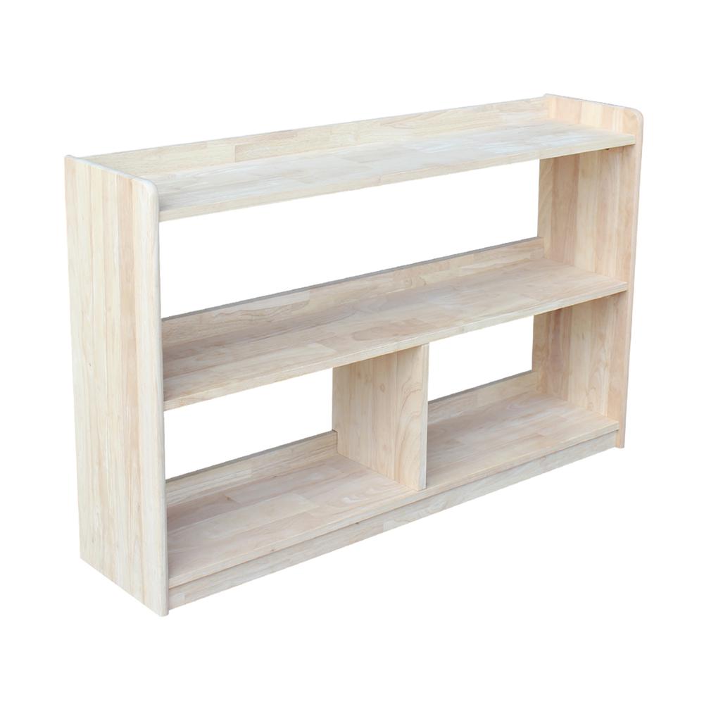 Abby Divided Bookcase - 30"H, Unfinished. Picture 2