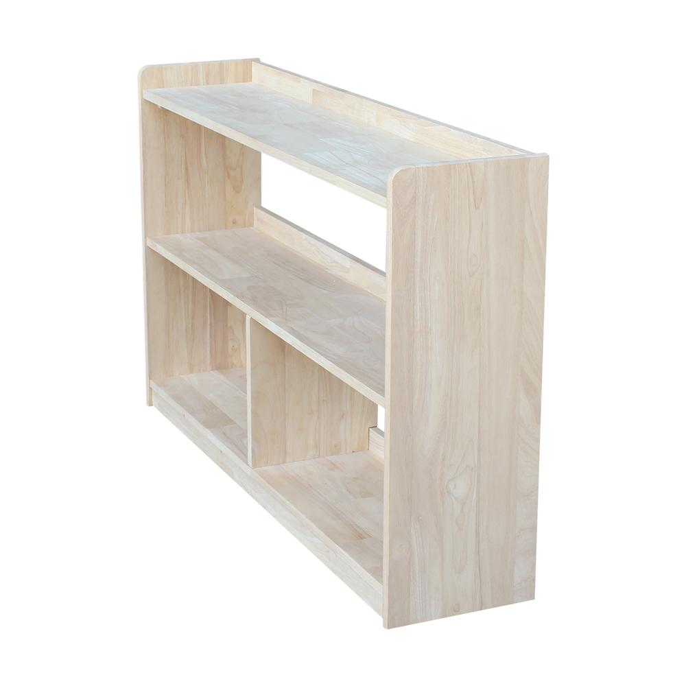 Abby Divided Bookcase - 30"H, Unfinished. Picture 3