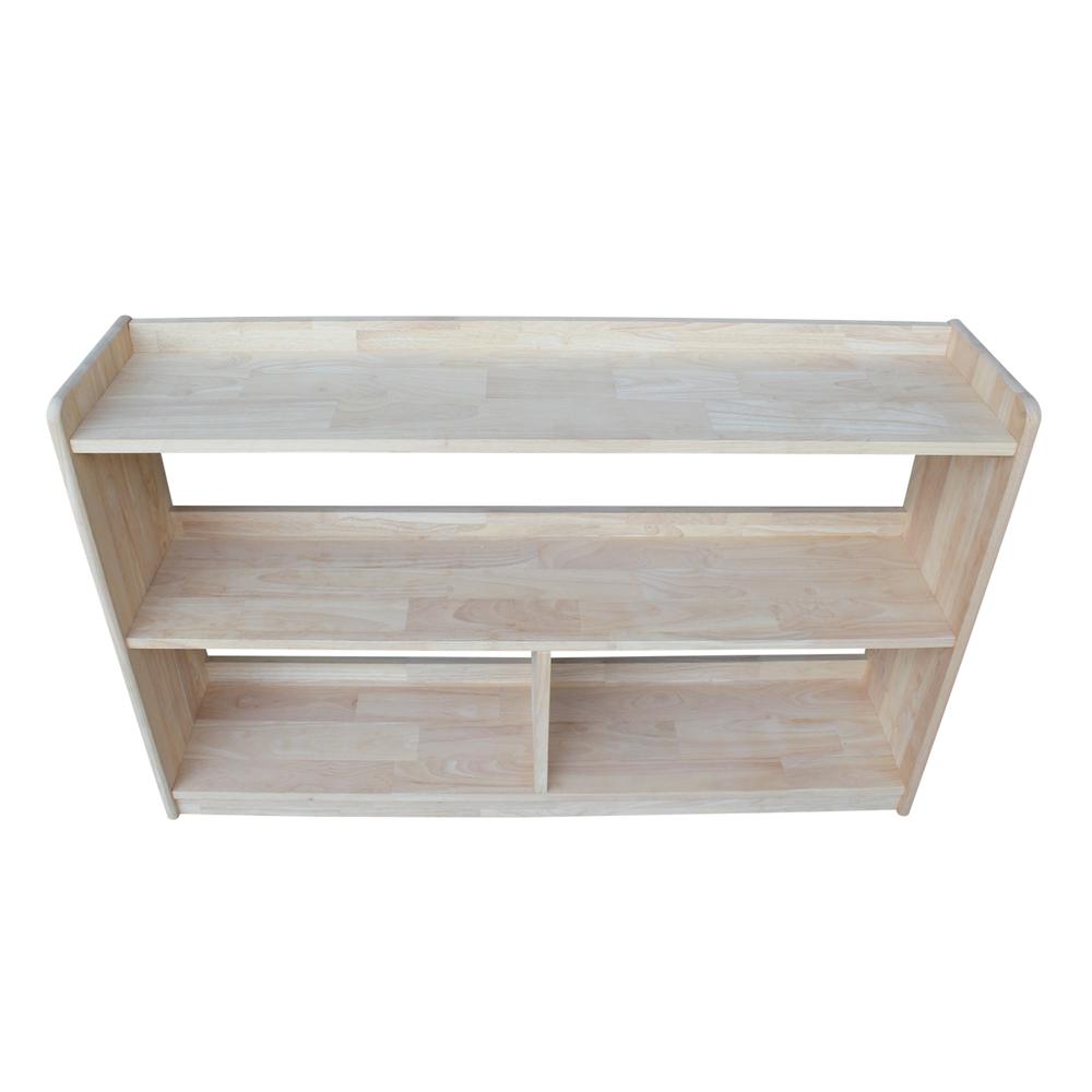 Abby Divided Bookcase - 30"H, Unfinished. Picture 5