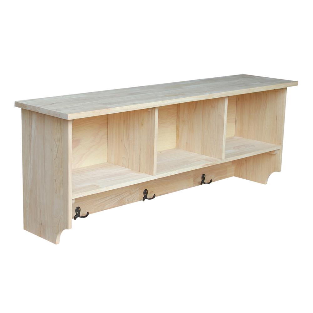 Wall Shelf Unit with Storage, Unfinished. Picture 7