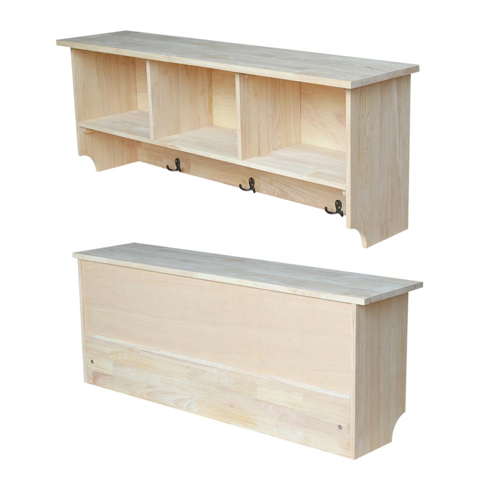 Wall Shelf Unit with Storage, Unfinished. Picture 3