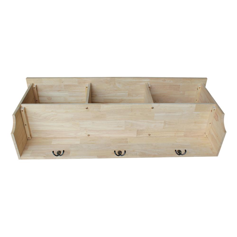 Wall Shelf Unit with Storage, Unfinished. Picture 5