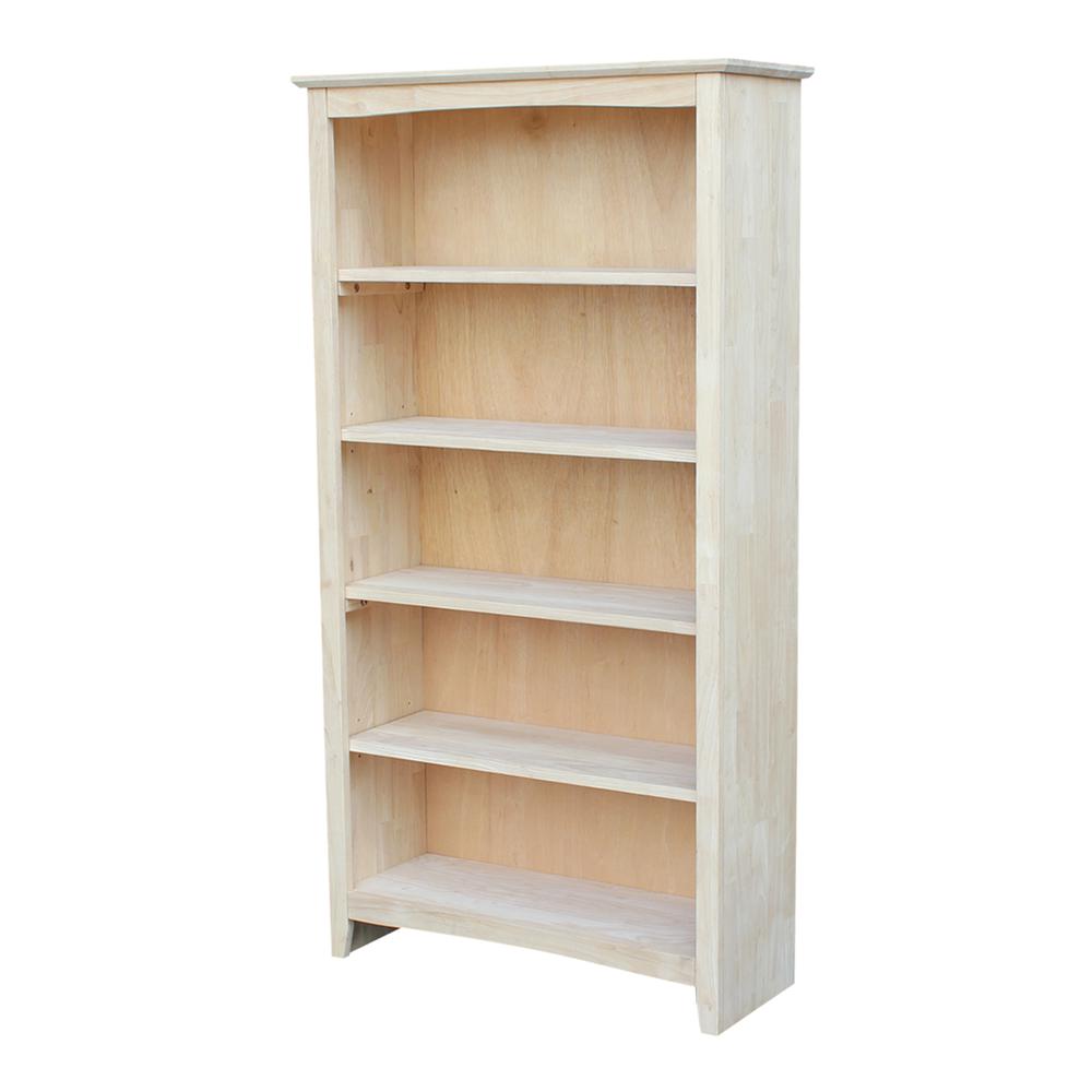Shaker Bookcase - 60"H, Unfinished. Picture 5