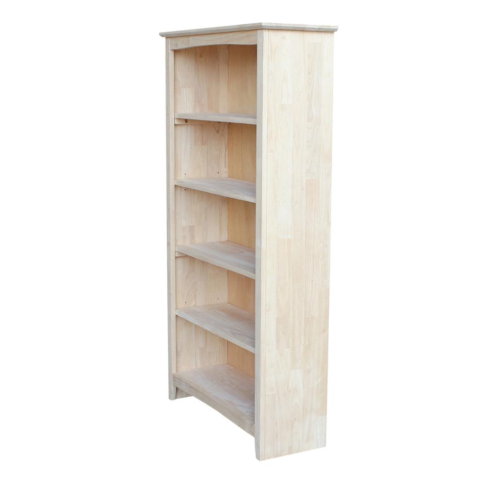 Shaker Bookcase - 60"H, Unfinished. Picture 3
