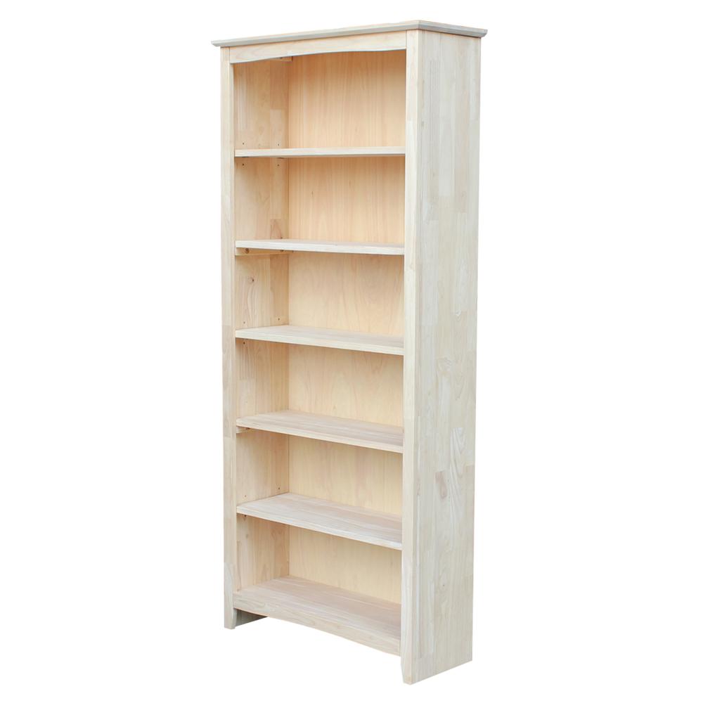 Shaker Bookcase - 72"H, Unfinished. Picture 1