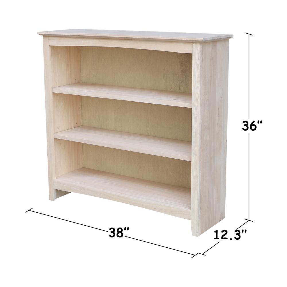 Shaker Bookcase - 36 in H, Unfinished. Picture 7