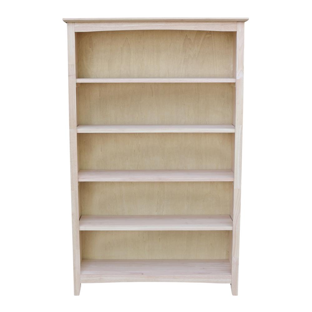 Shaker Bookcase - 60 in H, Unfinished. Picture 2