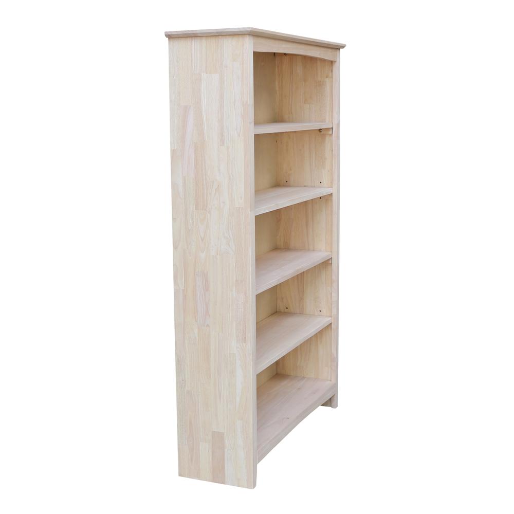 Shaker Bookcase - 60 in H, Unfinished. Picture 3