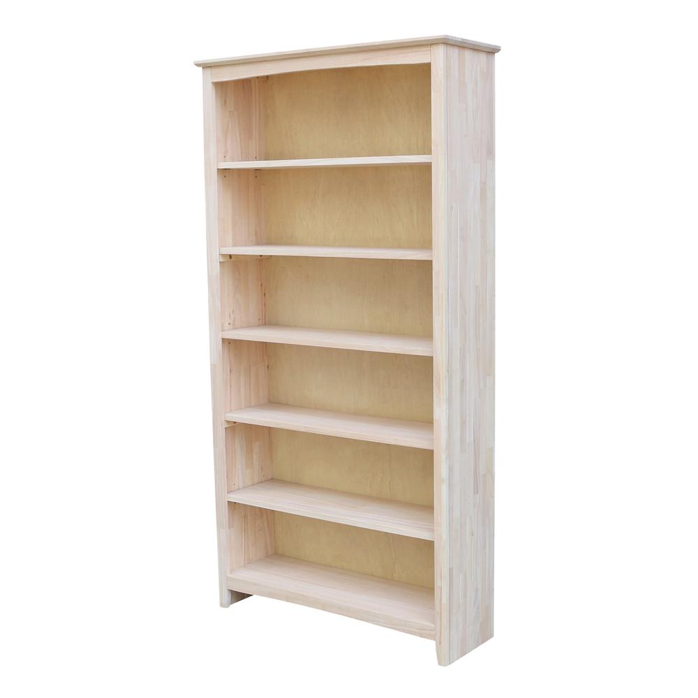 Shaker Bookcase - 72 in H, Unfinished. Picture 1
