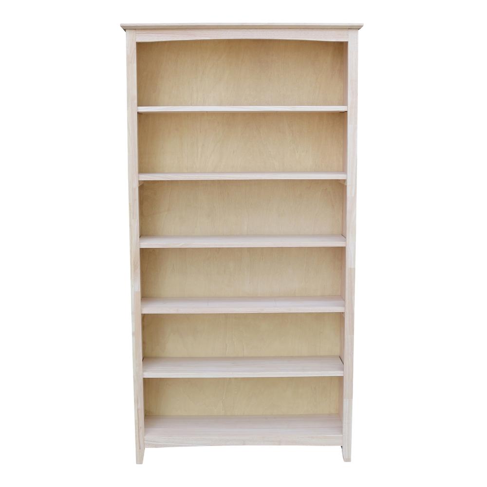 Shaker Bookcase - 72 in H, Unfinished. Picture 2