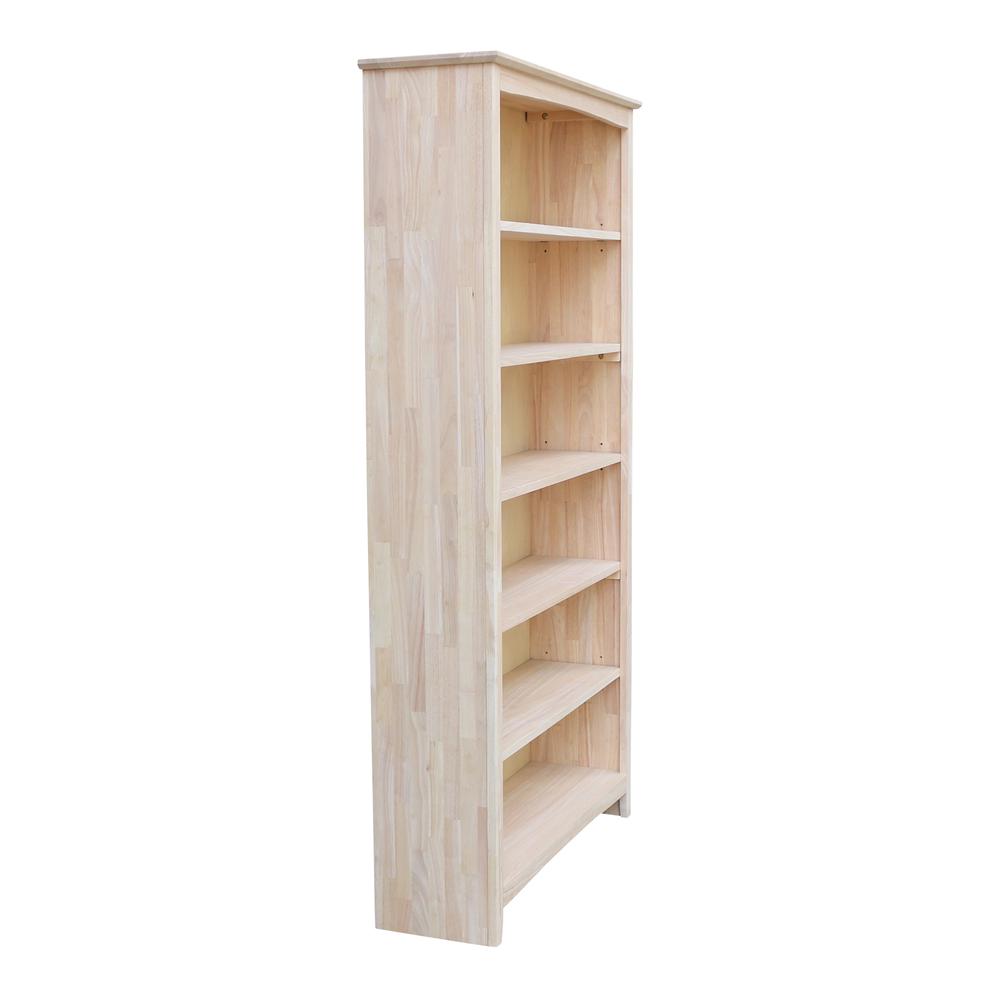 Shaker Bookcase - 72 in H, Unfinished. Picture 3