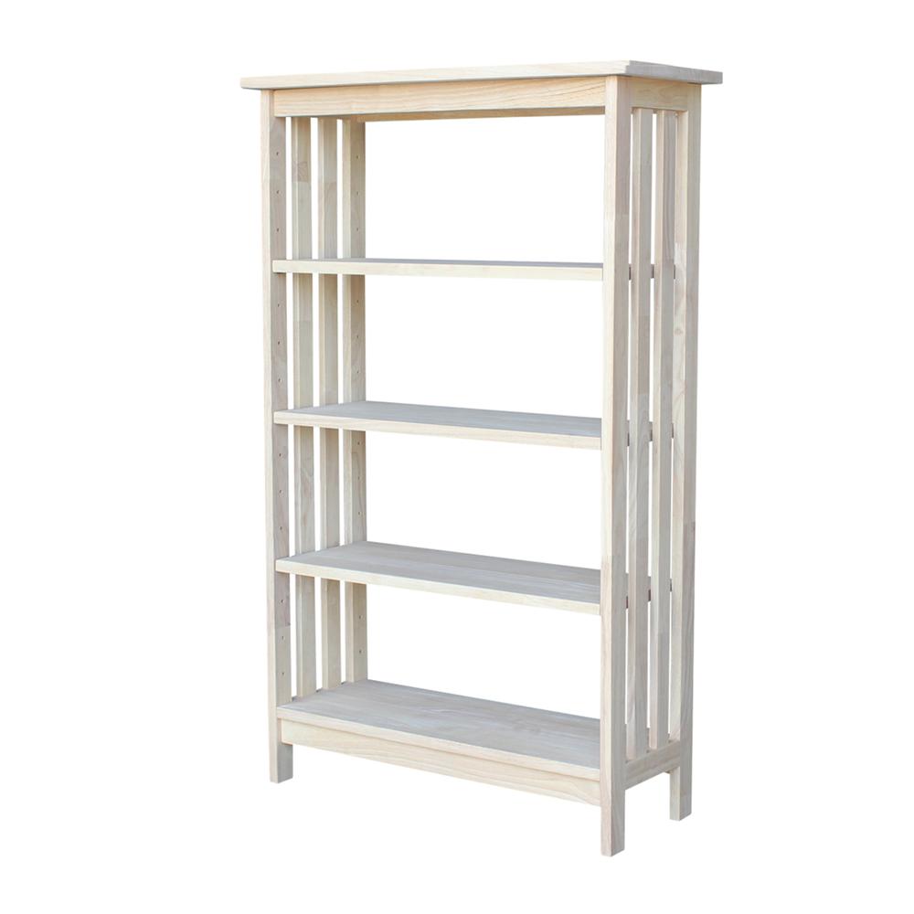 Mission Shelf Unit - 4 Tier, Unfinished. Picture 1