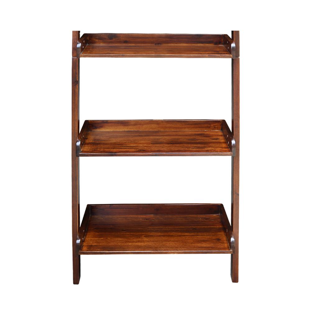 Lean To Shelf Unit, With 5 Shelves, Espresso. Picture 7