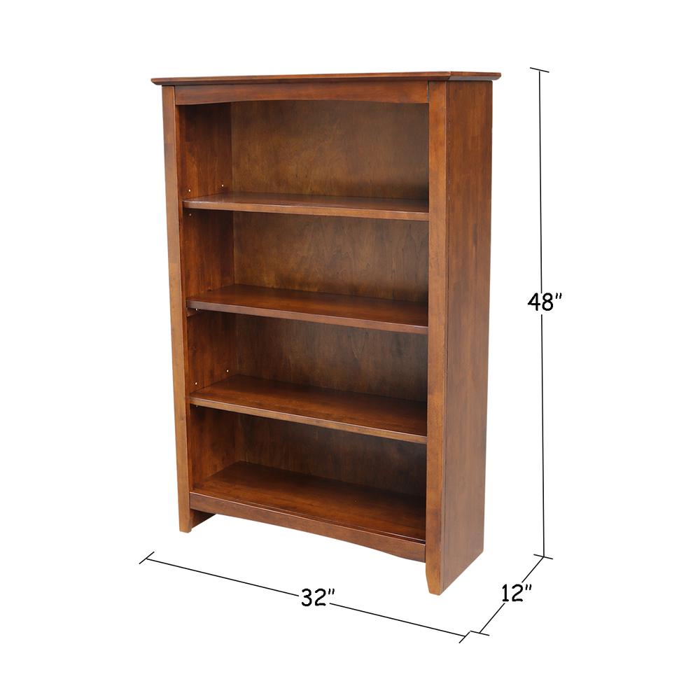 Shaker Bookcase - 48"H, Espresso. Picture 2