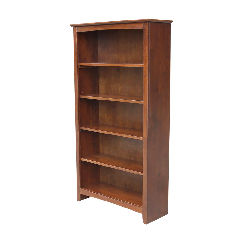 Shaker Bookcase - 60"H, Espresso. Picture 1