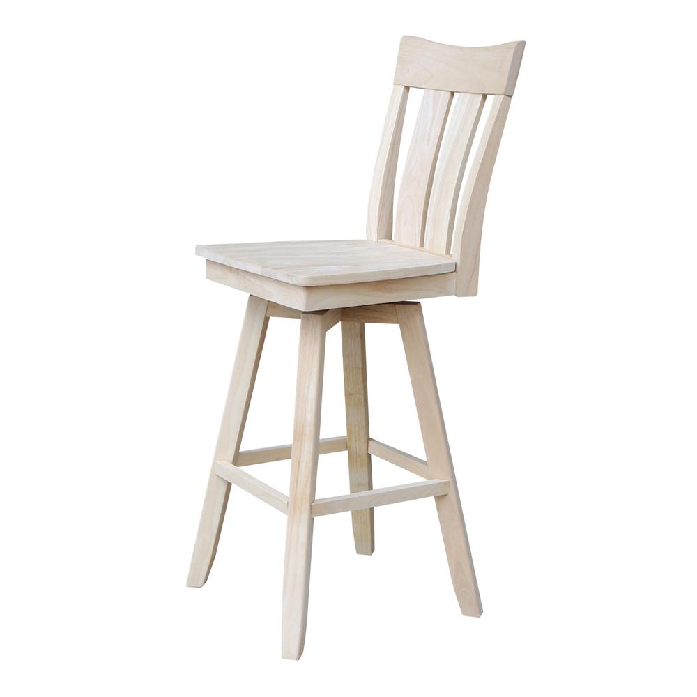Ava Bar height Stool - With Swivel And Auto Return - 30" Seat Height , Unfinished. Picture 5