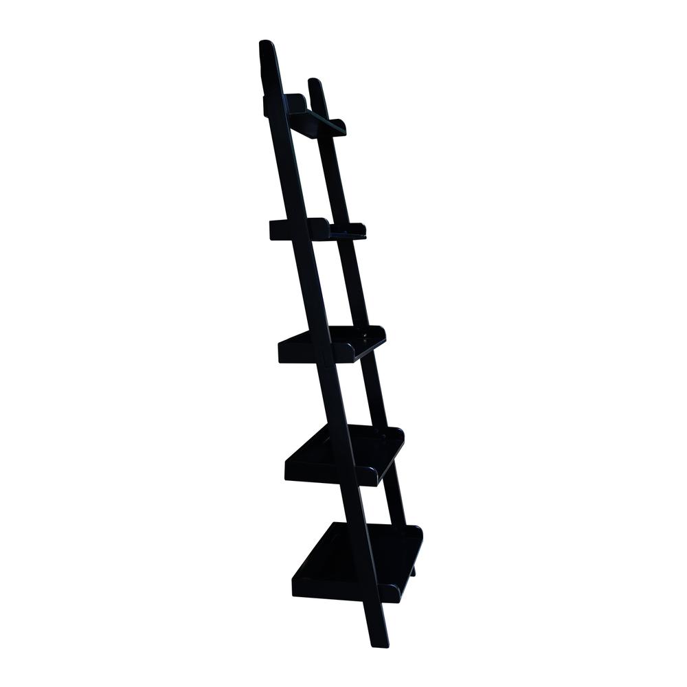 Lean To Shelf Unit, With 5 Shelves, Black. Picture 5