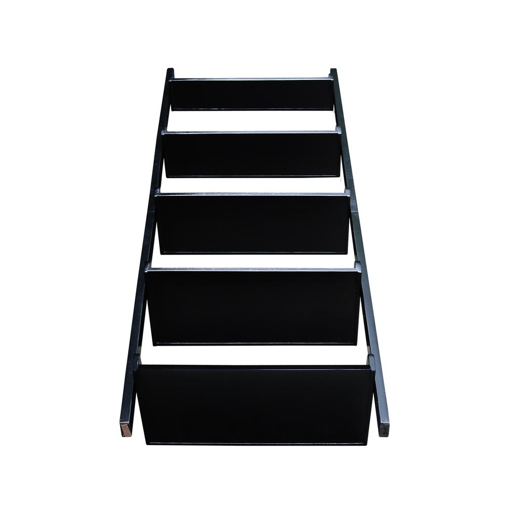 Lean To Shelf Unit, With 5 Shelves, Black. Picture 6