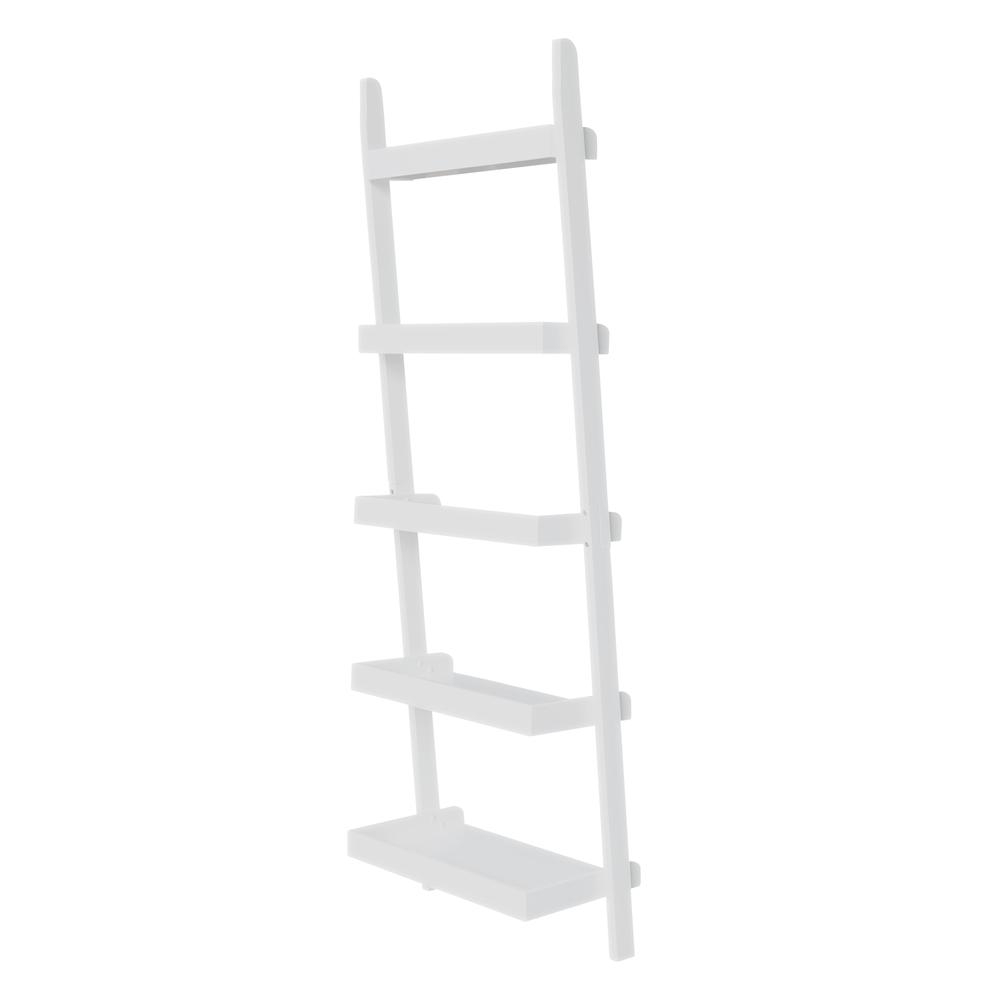 Lean To Shelf Unit With 5 Shelves, Linen white. Picture 2