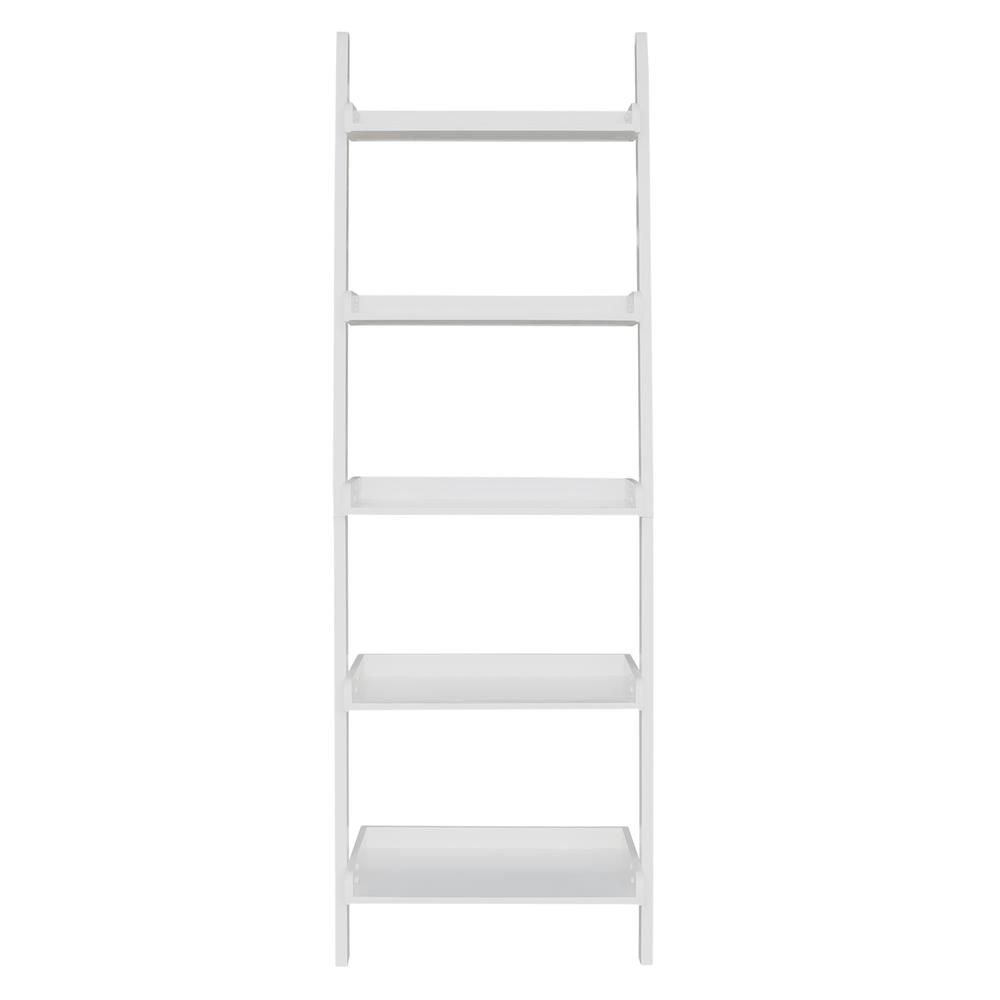 Lean To Shelf Unit With 5 Shelves, Linen white. Picture 4
