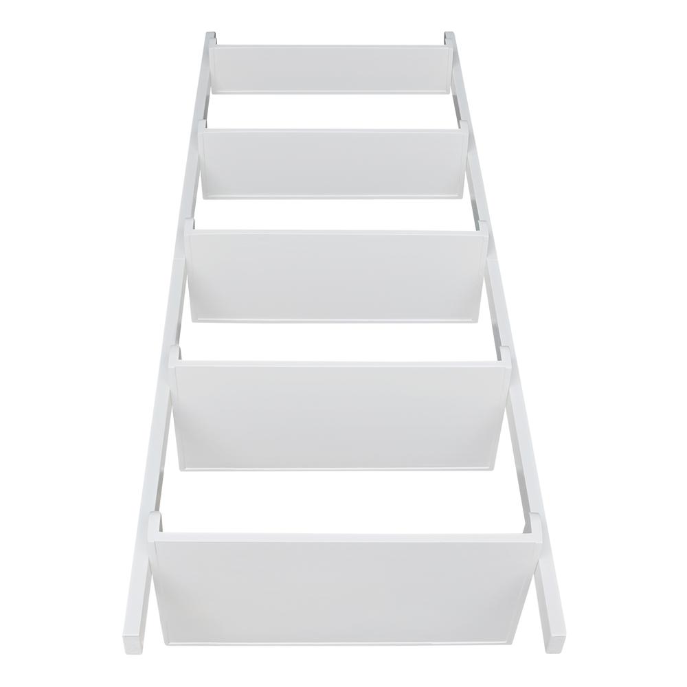 Lean To Shelf Unit With 5 Shelves, Linen white. Picture 6