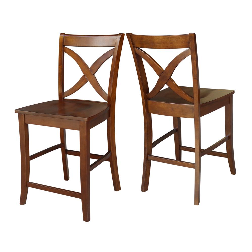 Vineyard Counter height Stool - 24" Seat Height, Espresso. Picture 6