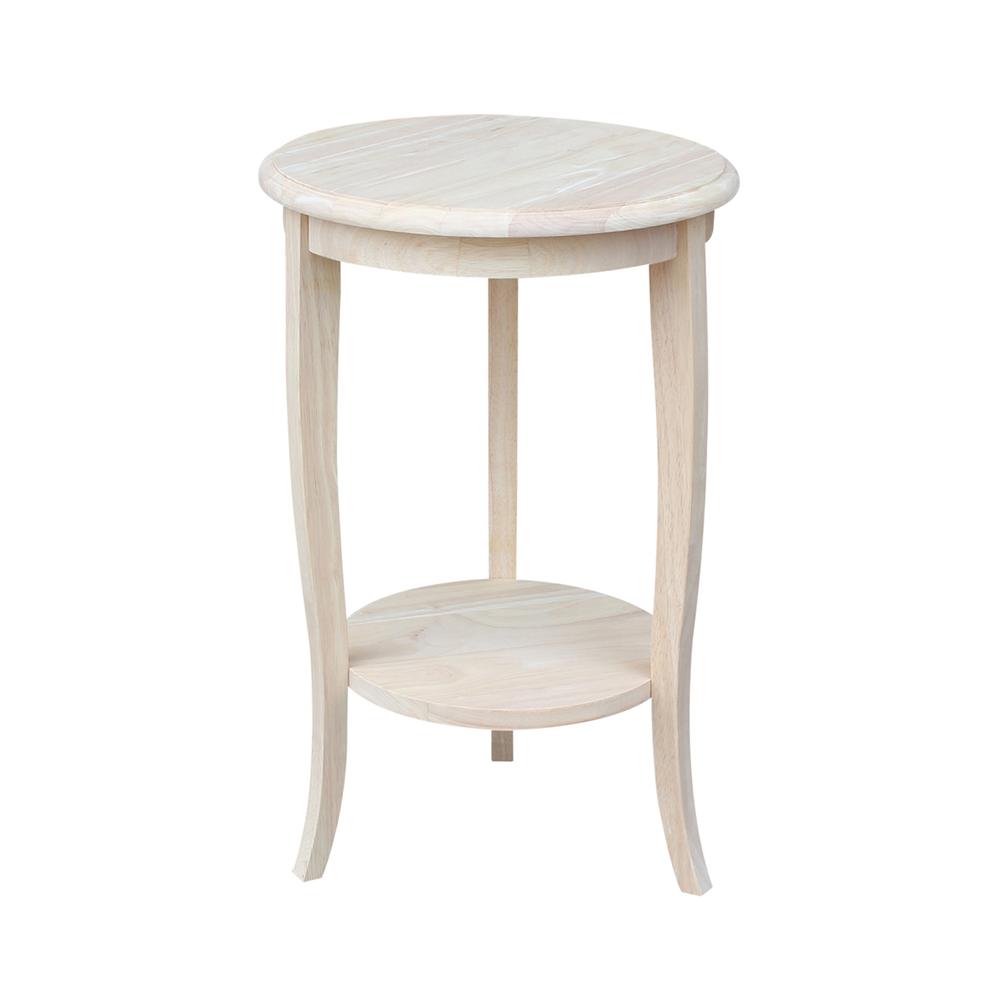 Cambria Round End Table, Unfinished. Picture 1
